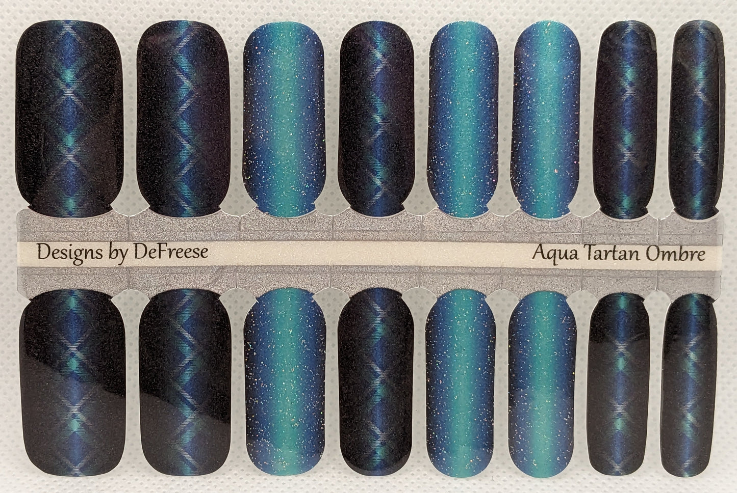 Aqua Tartan Ombre Pearl