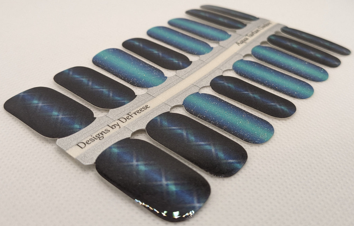 Aqua Tartan Ombre Pearl