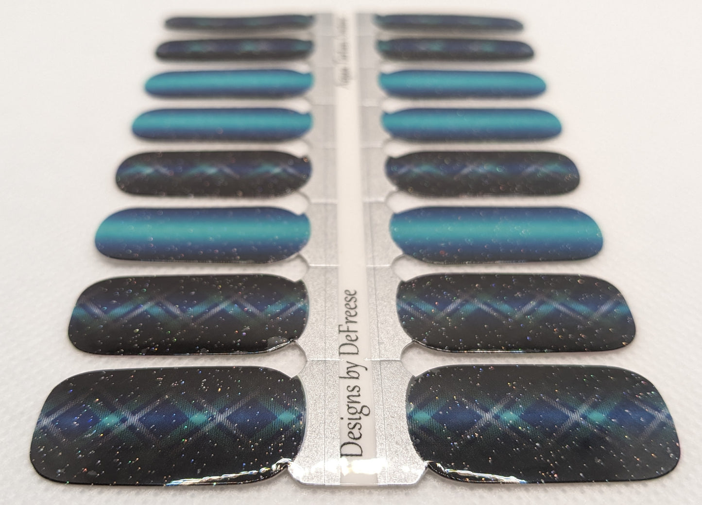 Aqua Tartan Ombre - Glossy