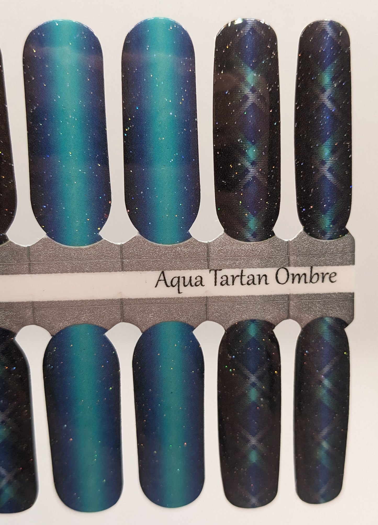 Aqua Tartan Ombre - Glossy