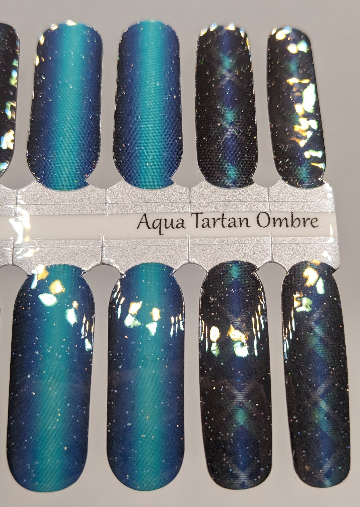 Aqua Tartan Ombre - Glossy