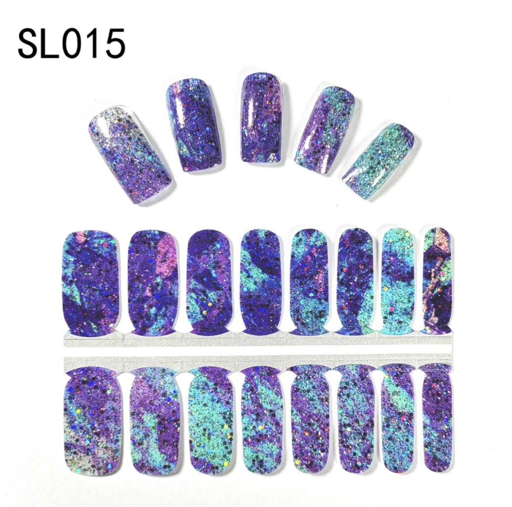 16 Count Kikilee Stock Wraps - Chunky Glitter (Not all top coats cooperate)