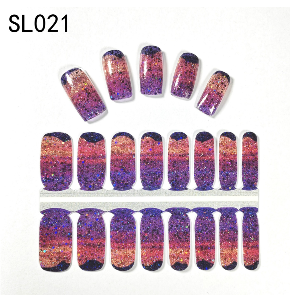 16 Count Kikilee Stock Wraps - Chunky Glitter (Not all top coats cooperate)