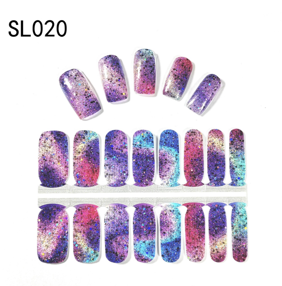 16 Count Kikilee Stock Wraps - Chunky Glitter (Not all top coats cooperate)