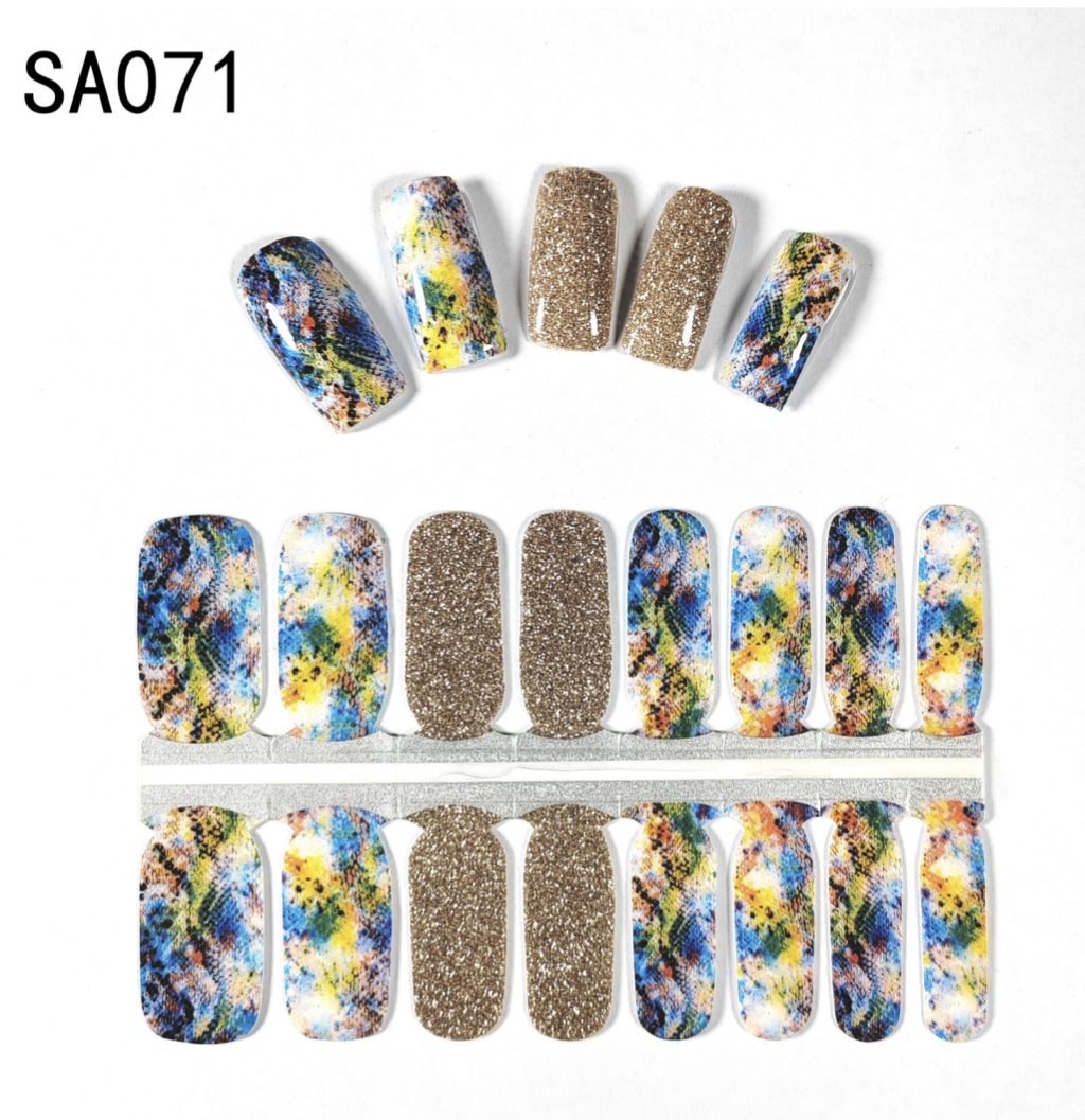16 Count Kikilee Stock Wraps - Glossy with Glitter Accents (Not all top coats cooperate)