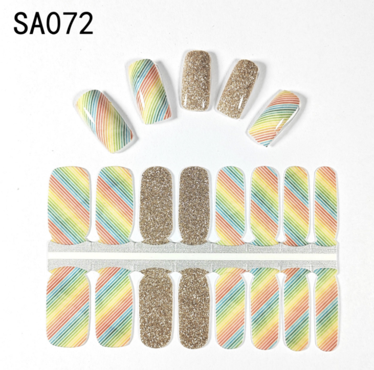 16 Count Kikilee Stock Wraps - Glossy with Glitter Accents (Not all top coats cooperate)
