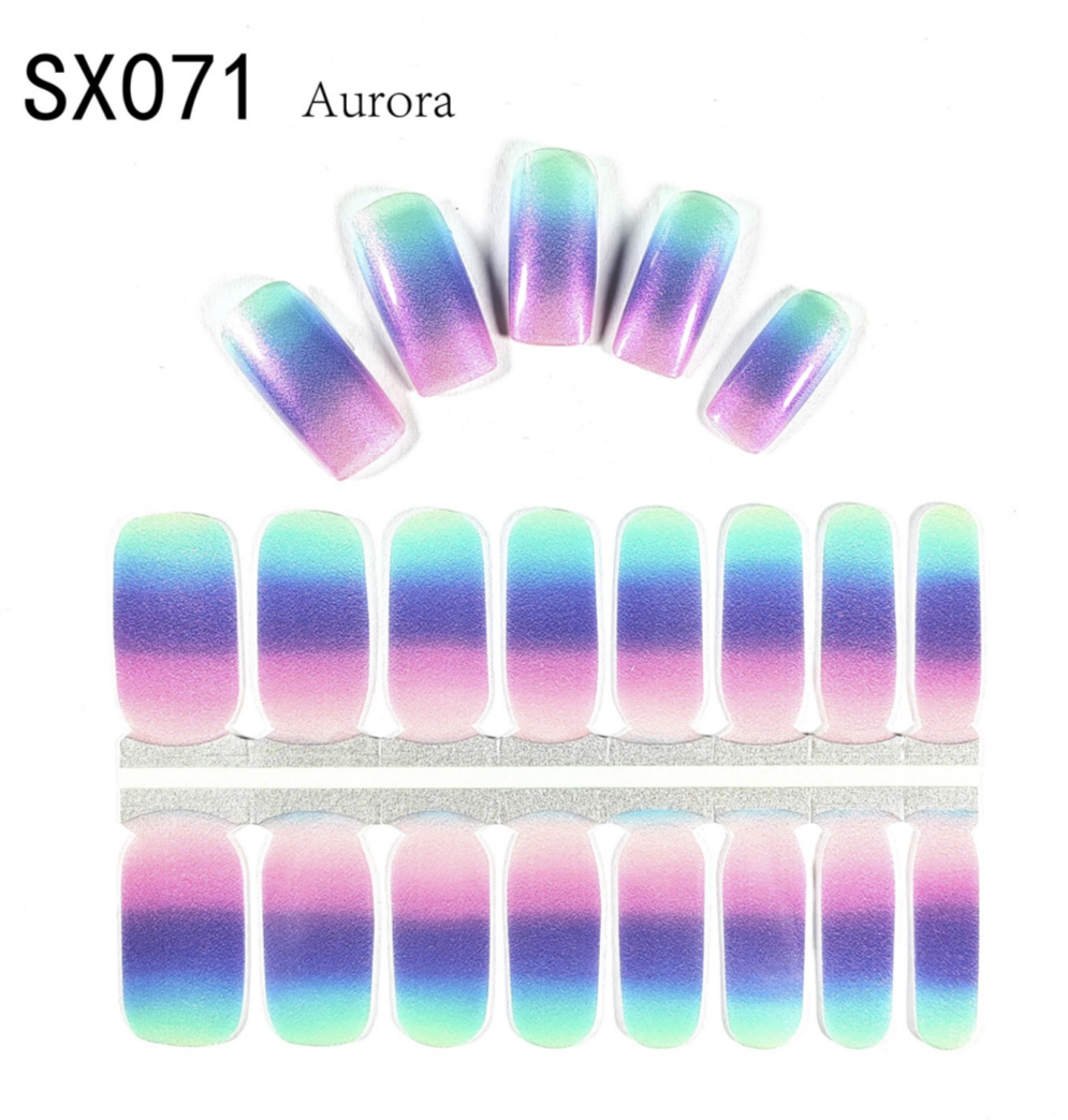 16 Count Kikilee Stock Wraps - Aurora Shimmer (Not all top coats cooperate)