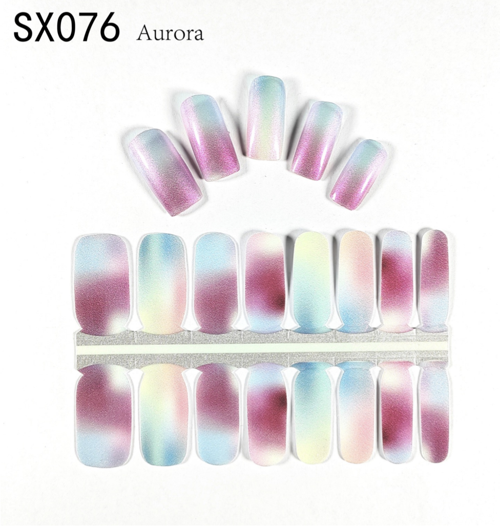 16 Count Kikilee Stock Wraps - Aurora Shimmer (Not all top coats cooperate)