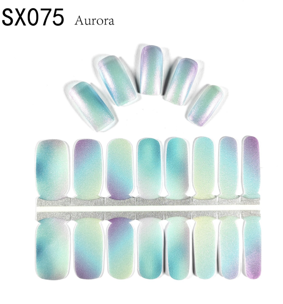 16 Count Kikilee Stock Wraps - Aurora Shimmer (Not all top coats cooperate)