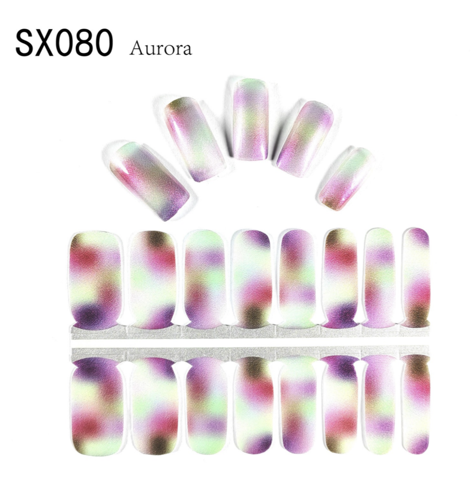 16 Count Kikilee Stock Wraps - Aurora Shimmer (Not all top coats cooperate)