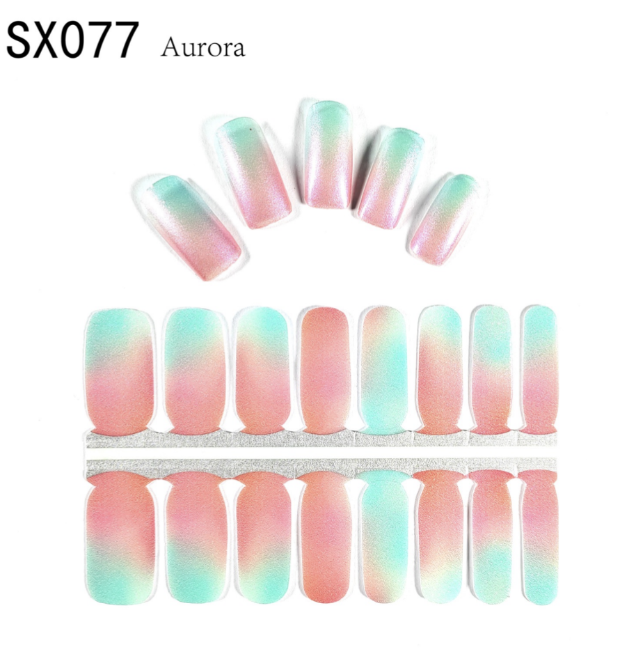 16 Count Kikilee Stock Wraps - Aurora Shimmer (Not all top coats cooperate)