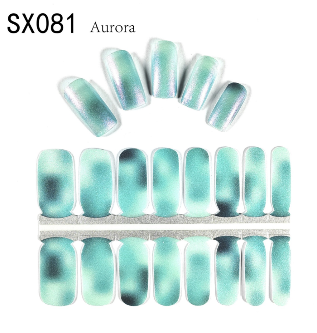 16 Count Kikilee Stock Wraps - Aurora Shimmer (Not all top coats cooperate)