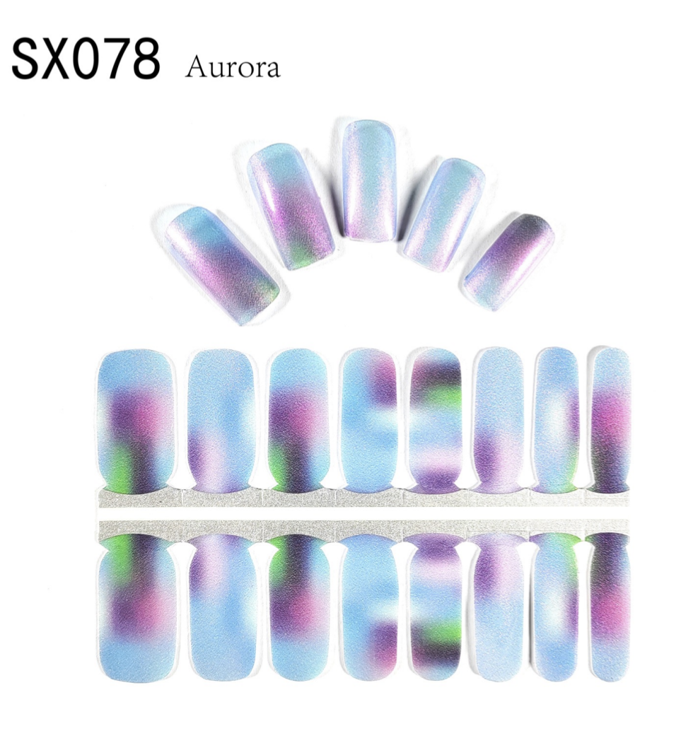 16 Count Kikilee Stock Wraps - Aurora Shimmer (Not all top coats cooperate)
