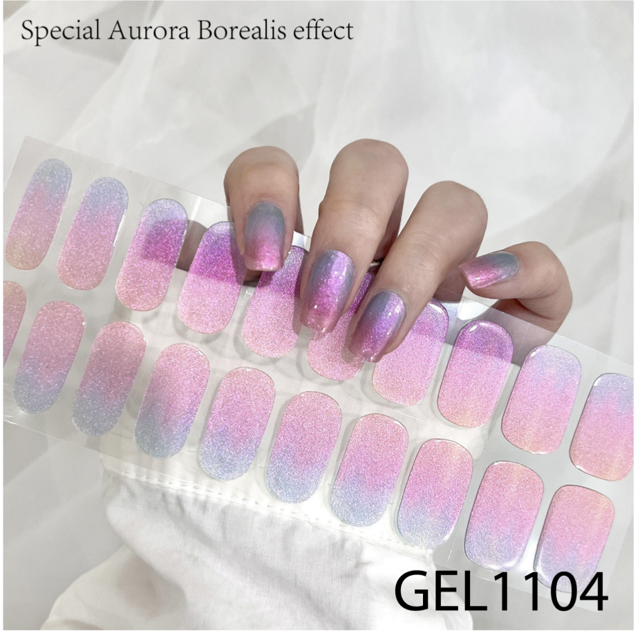20 Ct Kikilee Gel-Like Wraps - NEW Aurora Borealis - No Lamp Required! (No top coat needed!)