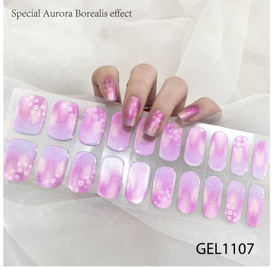 20 Ct Kikilee Gel-Like Wraps - NEW Aurora Borealis - No Lamp Required! (No top coat needed!)
