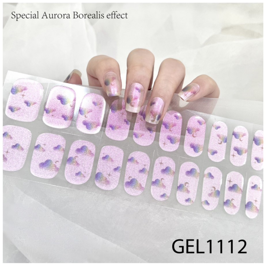 20 Ct Kikilee Gel-Like Wraps - NEW Aurora Borealis - No Lamp Required! (No top coat needed!)