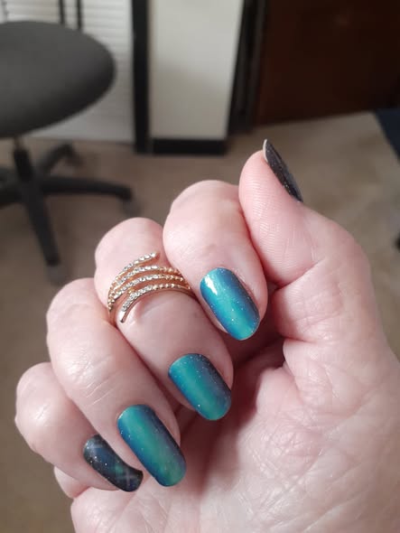 Aqua Tartan Ombre Pearl