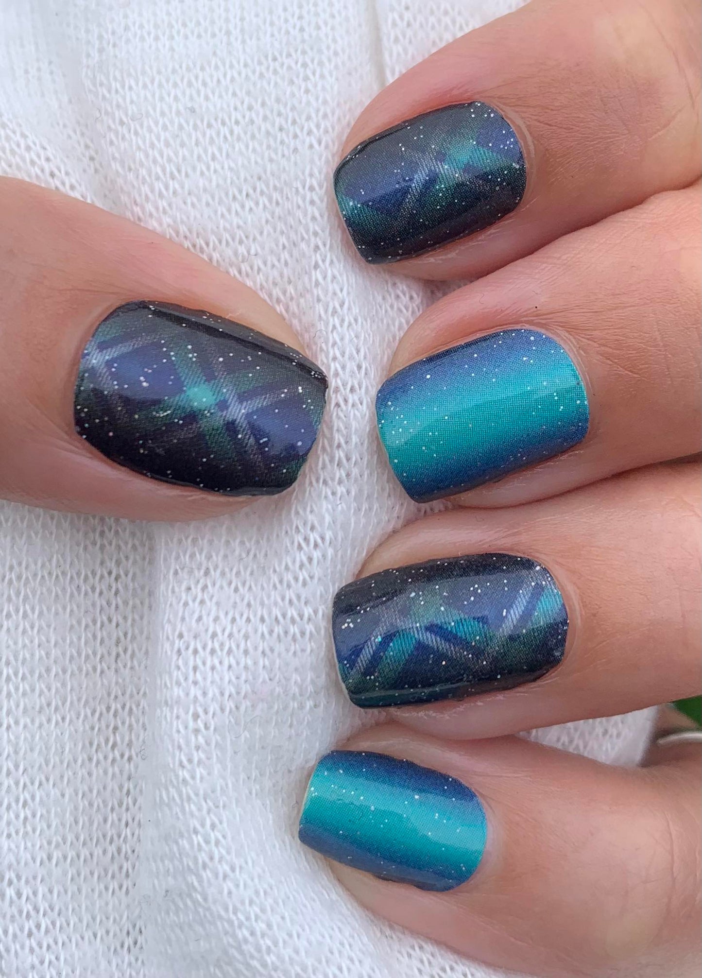 Aqua Tartan Ombre - Glossy