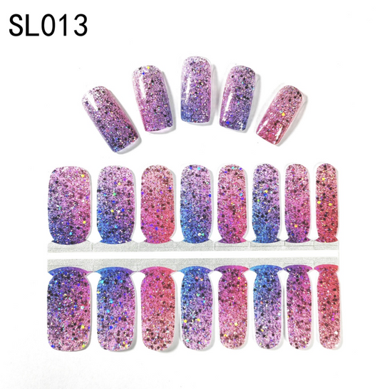 16 Count Kikilee Stock Wraps - Chunky Glitter (Not all top coats cooperate)