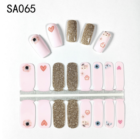 16 Count Kikilee Stock Wraps - Glossy with Glitter Accents (Not all top coats cooperate)