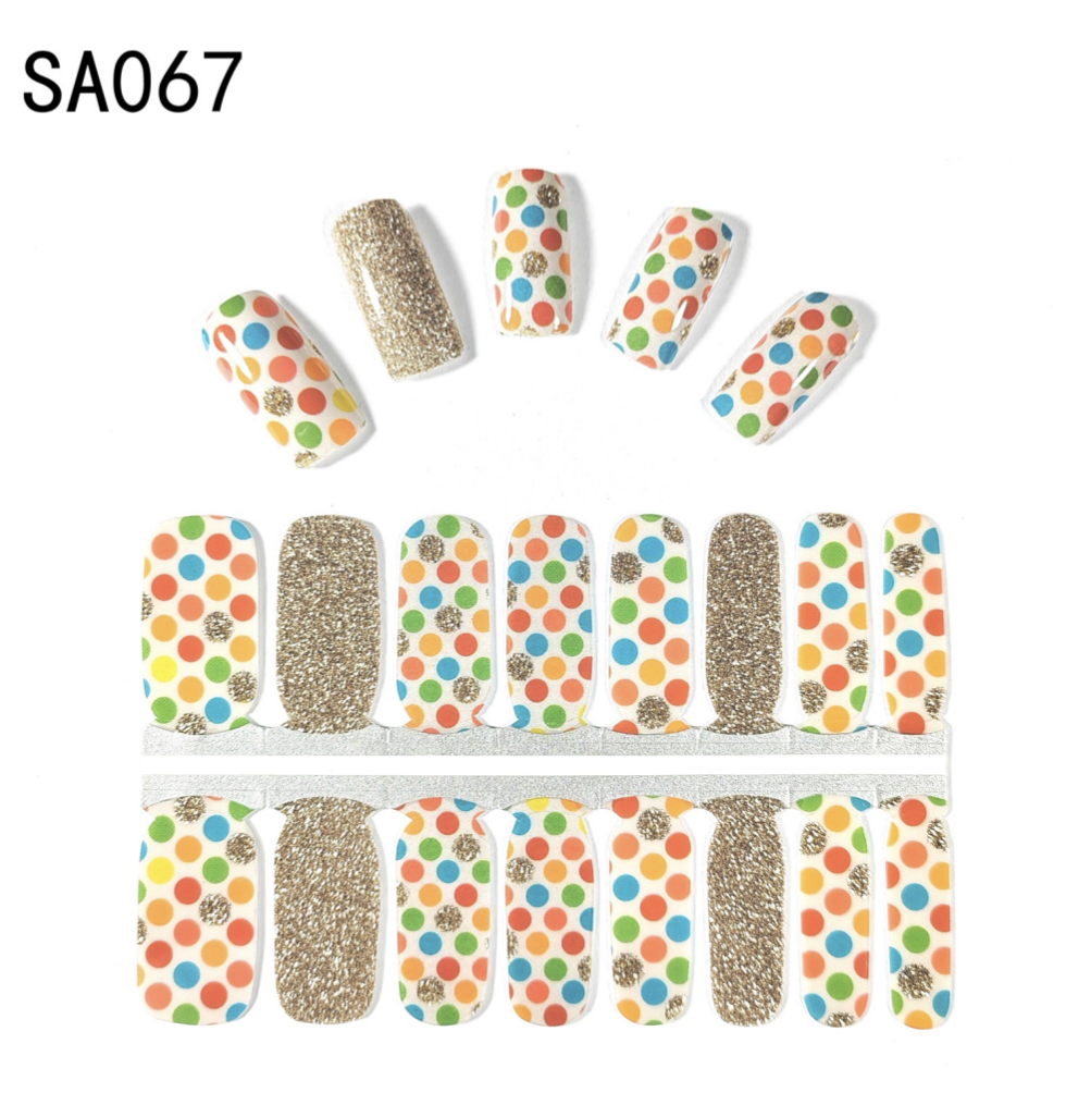 16 Count Kikilee Stock Wraps - Glossy with Glitter Accents (Not all top coats cooperate)