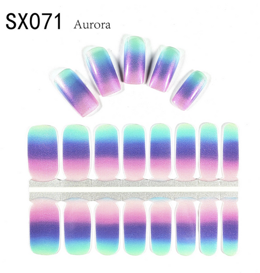 16 Count Kikilee Stock Wraps - Aurora Shimmer (Not all top coats cooperate)