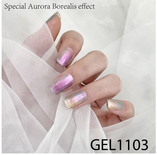20 Ct Kikilee Gel-Like Wraps - NEW Aurora Borealis - No Lamp Required! (No top coat needed!)